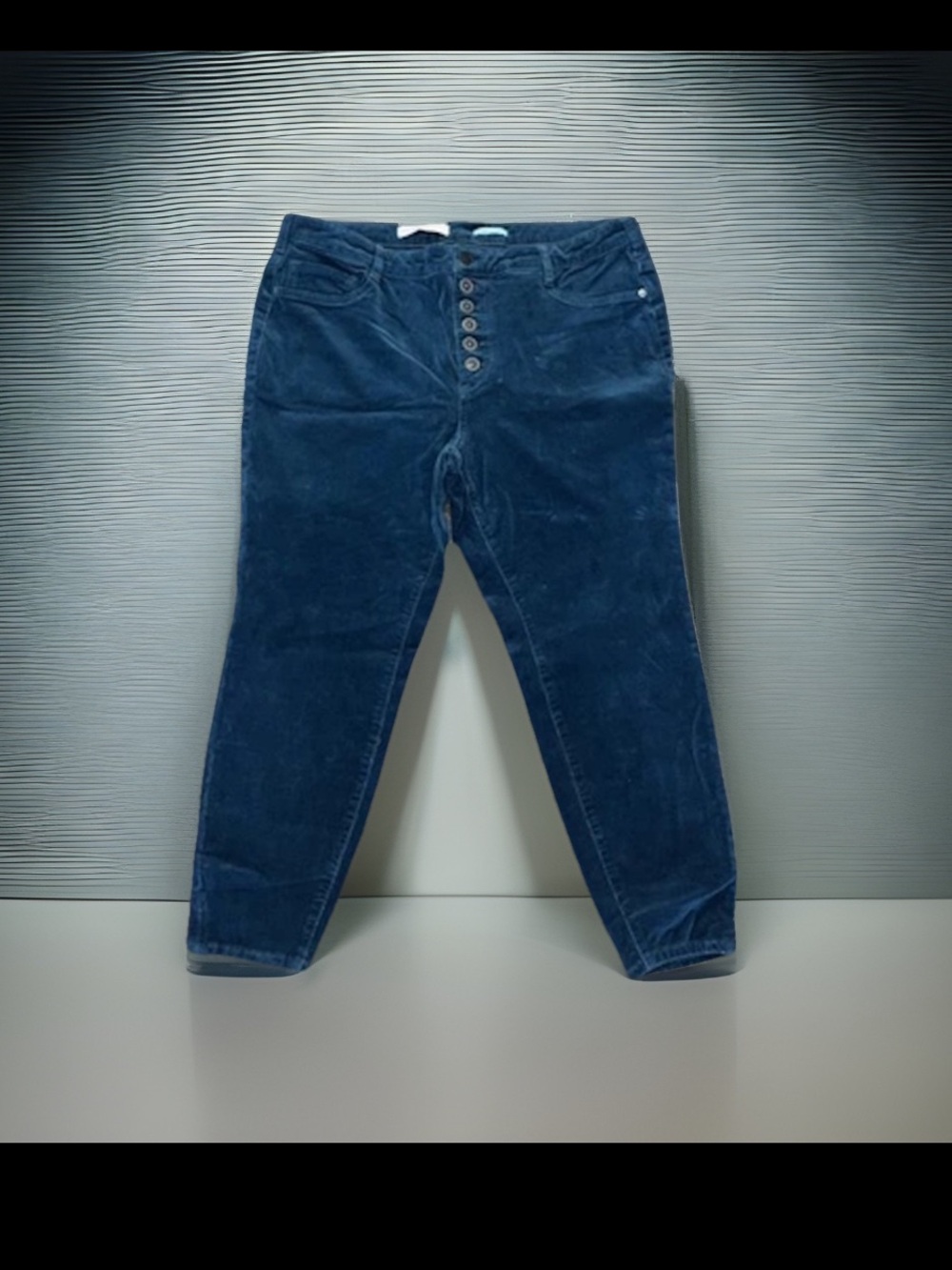 Anthropologie Pilcro Women's Button High Rise Skinny Corduroy Pants Teal Sz 18W